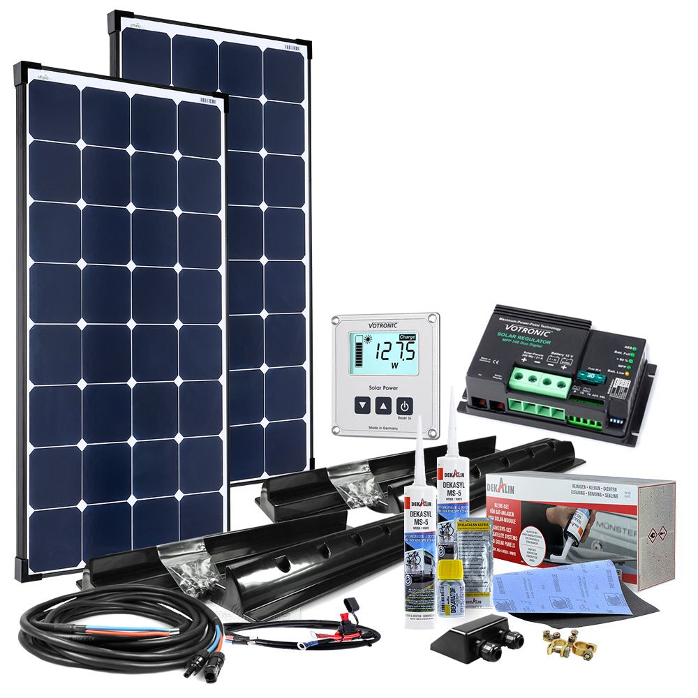 Solaranlagen Wohnmobile Komplettsysteme : Offgridtec 240W 12V MPPT Premium  XL Wohnmobil Komplettset EBL-Option